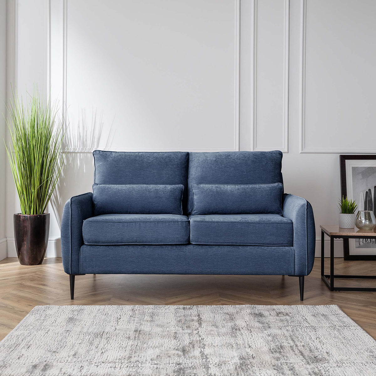 Oswald Navy Blue 2 Seater Sofa for living room