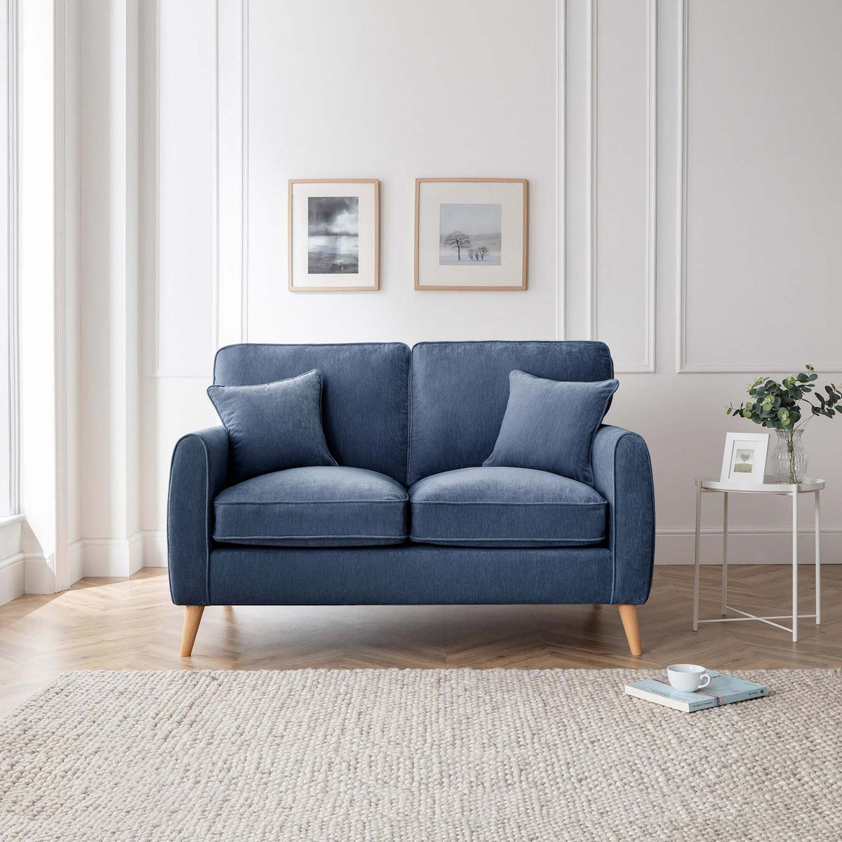 Ada Navy Blue 2 Seater Sofa from Roseland Furniture