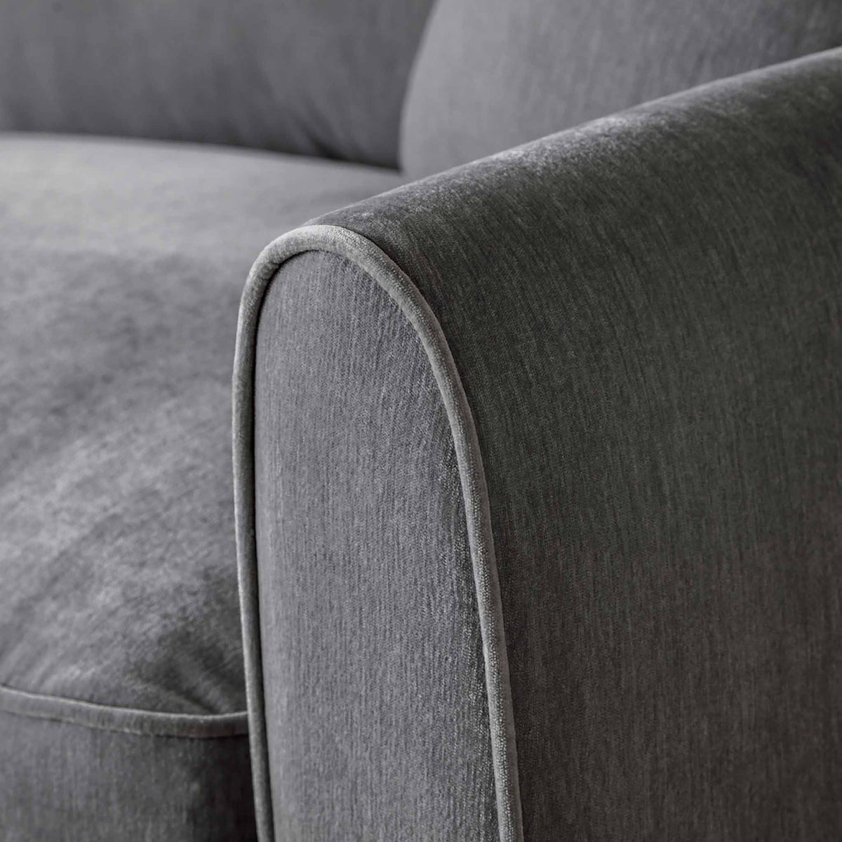 Ada Charcoal 2 Seater Sofa close up of arms