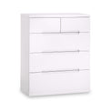 Jenner White 2 over 3 Chest of 5 Drawers from Roseland Furniture