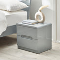 Jenner Grey 2 Drawer Bedside Table for bedroom