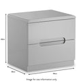 Jenner Grey 2 Drawer Bedside Table dimensions