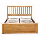 front view of the Trent Oak Wooden Ottoman Bed