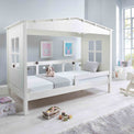lifestyle image of the Childrens White Hideout Bed