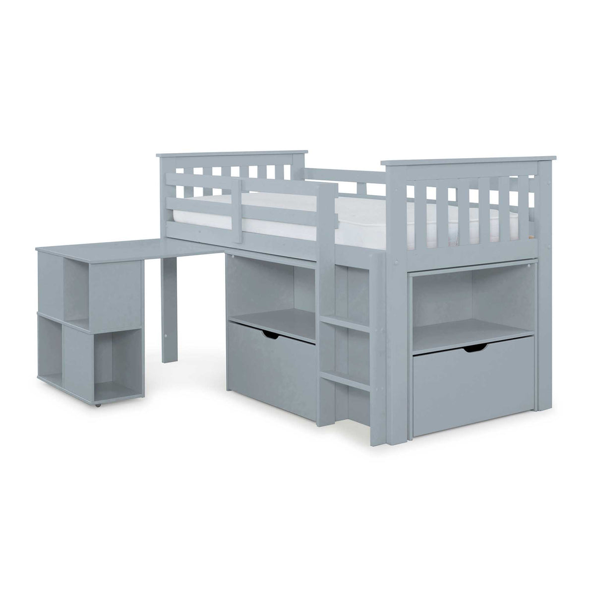 Huckerby Grey Childrens Sleep Station Storage Bed with pull out desk
