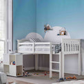 lifestyle image of the Huckerby White Childrens Sleep Station Storage Bed with desk