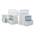 Huckerby White Childrens Sleep Station Storage Bed with pull out desk and storage cabinets
