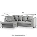 Tisha Grey Left Hand Corner Sofa dimensions