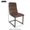 Dimensions for the Coffee Maitland Faux Leather Dining Chairs by Roseland Furniture