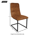 Dimensions for Cloudy Tan Maitland Faux Leather Dining Chair by Roseland Furniture
