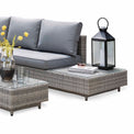 Tenby Rattan Corner Lounge Sofa Set - Close up of side table and end cushions