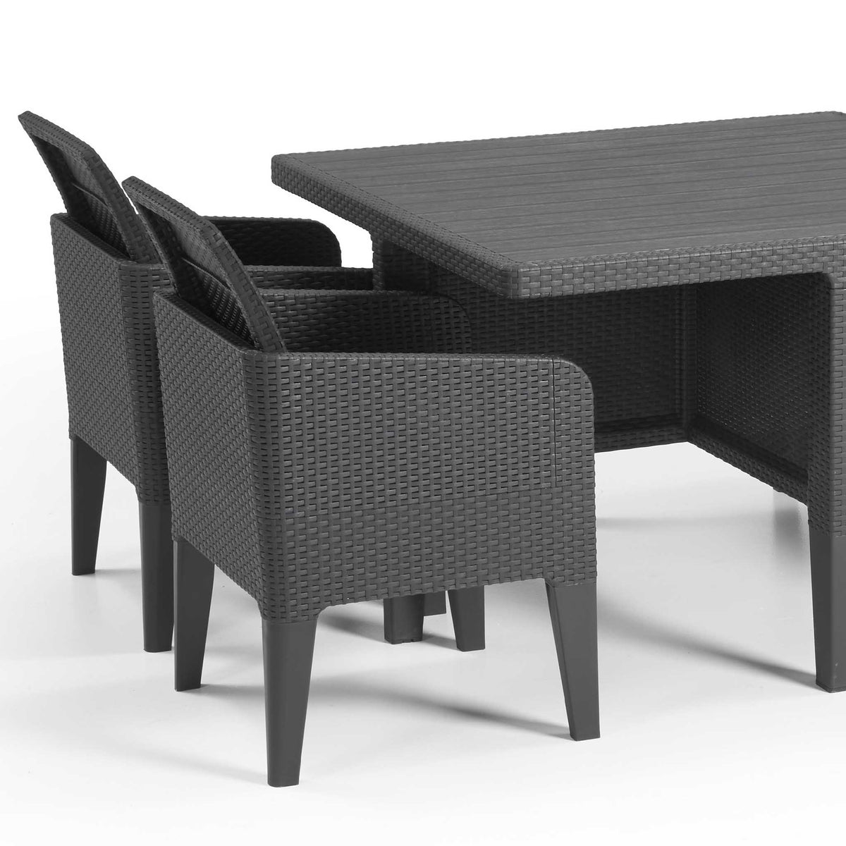Keter Dine Out 4 Seater Dining Set - Close up of Chair when pulled out
