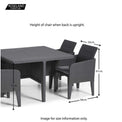 Keter Dine Out 4 Seater Dining Set - Size Guide of Chairs when backs are upright
