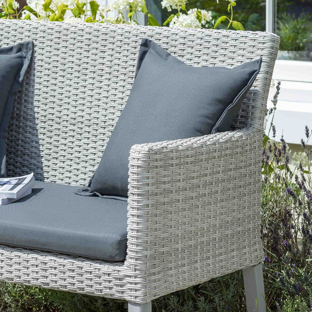 Chatsworth Rattan 2 Seat Bench - Close up of cushions