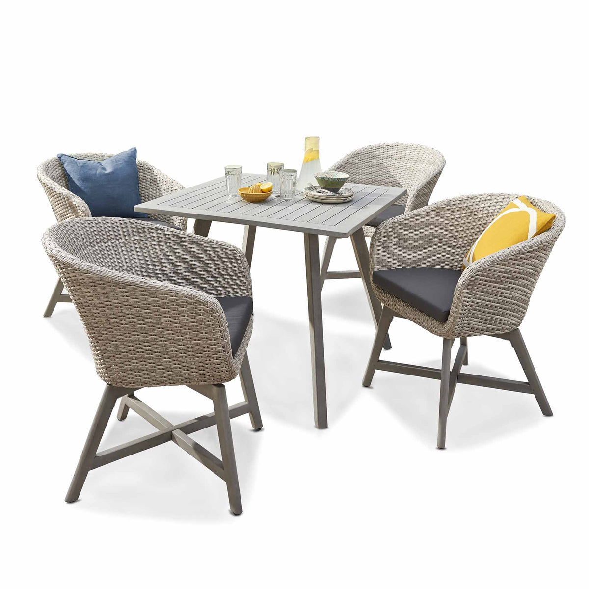 Chatsworth Rattan 4 Seat Dining Set by Roseland Furniture