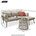 Roma Chaise Set with Table -  Size Guide
