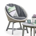 Chatsworth Curved Rattan Bistro Set - Close up of cushions on chair