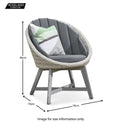 Chatsworth Curved Rattan Bistro Set - Size Guide of chair