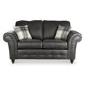 Edward Black Faux Leather 2 Seater Couch