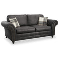 Edward Black Faux Leather 3 Seater Sofa from Roseland Furniture