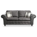 Edward Black Faux Leather 3 Seater Couch