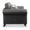 Edward Black Faux Leather 3 Seater Sofa