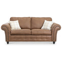 Edward Chocolate Faux Leather 3 Seater Couch
