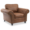 Edward Chocolate Faux Leather Armchair from Roseland Furniture