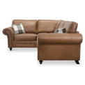 Edward Chocolate Faux Leather Left Hand Corner Sofa from Roseland Furniture