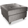 Edward Black Faux Leather Footstool from Roseland Furniture