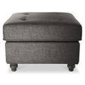 Edward Black Faux Leather Footstool