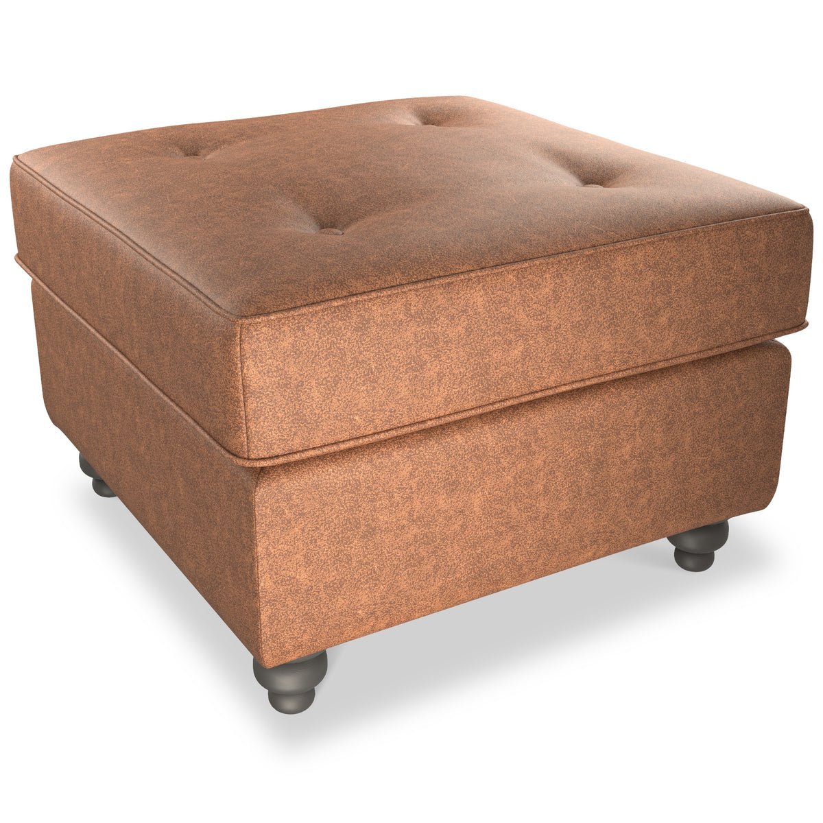 Edward Chocolate Faux Leather Footstool from Roseland Furniture