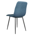Back view of Olivia Blue Faux Leather Padded Dining Chairs