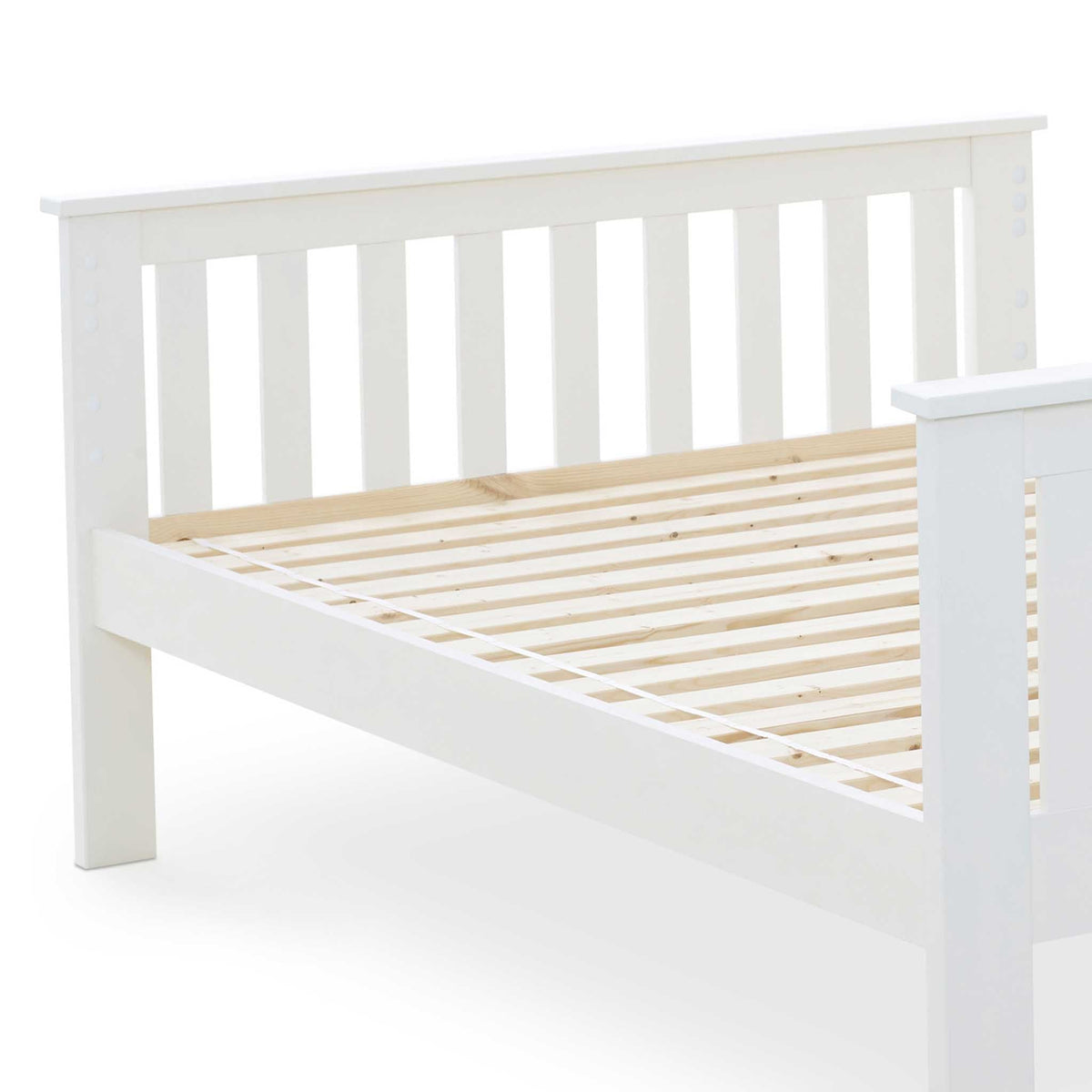 close up of the slatted headboard on th Quad 4 Sleeper Small Double Bunk Bed