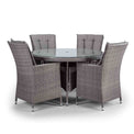 Palma 120cm Round Grey Rattan Outdoor Dining Set