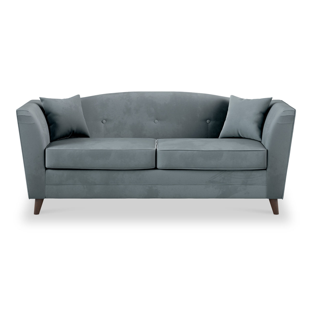 Pippa Airforce Blue Plush Velvet 3 Seater Couch