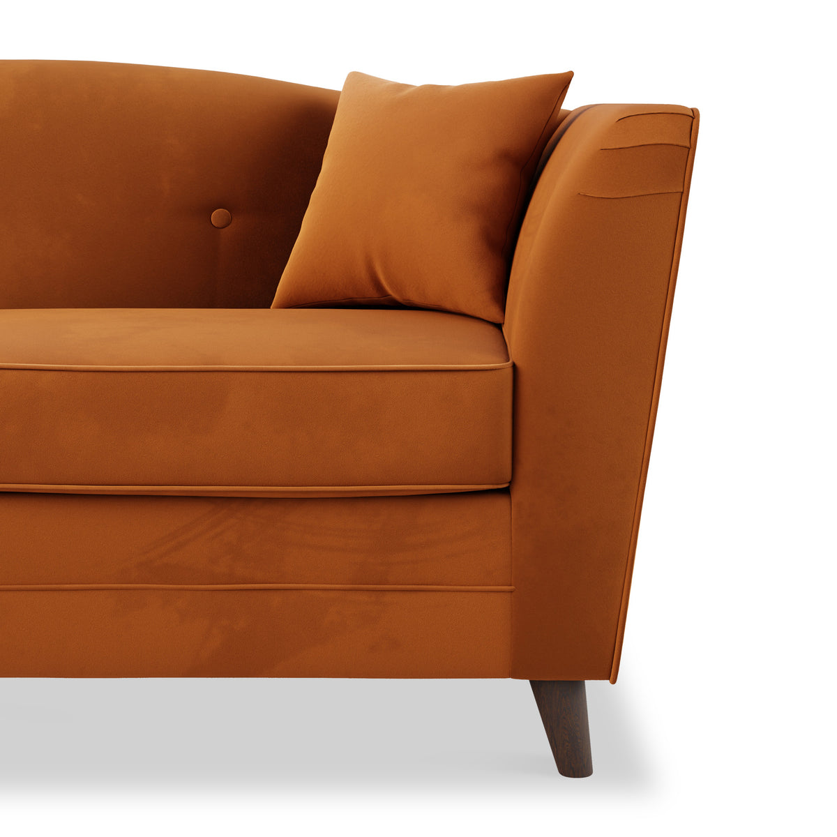 Pippa Burnt Orange Plush Velvet 3 Seater Sofa