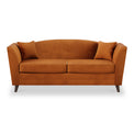 Pippa Burnt Orange Plush Velvet 3 Seater Couch