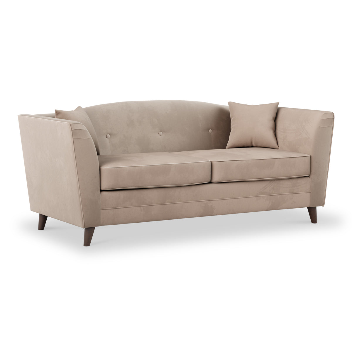 Pippa Platinum Plush Velvet 3 Seater Sofa from Roseland Furniture