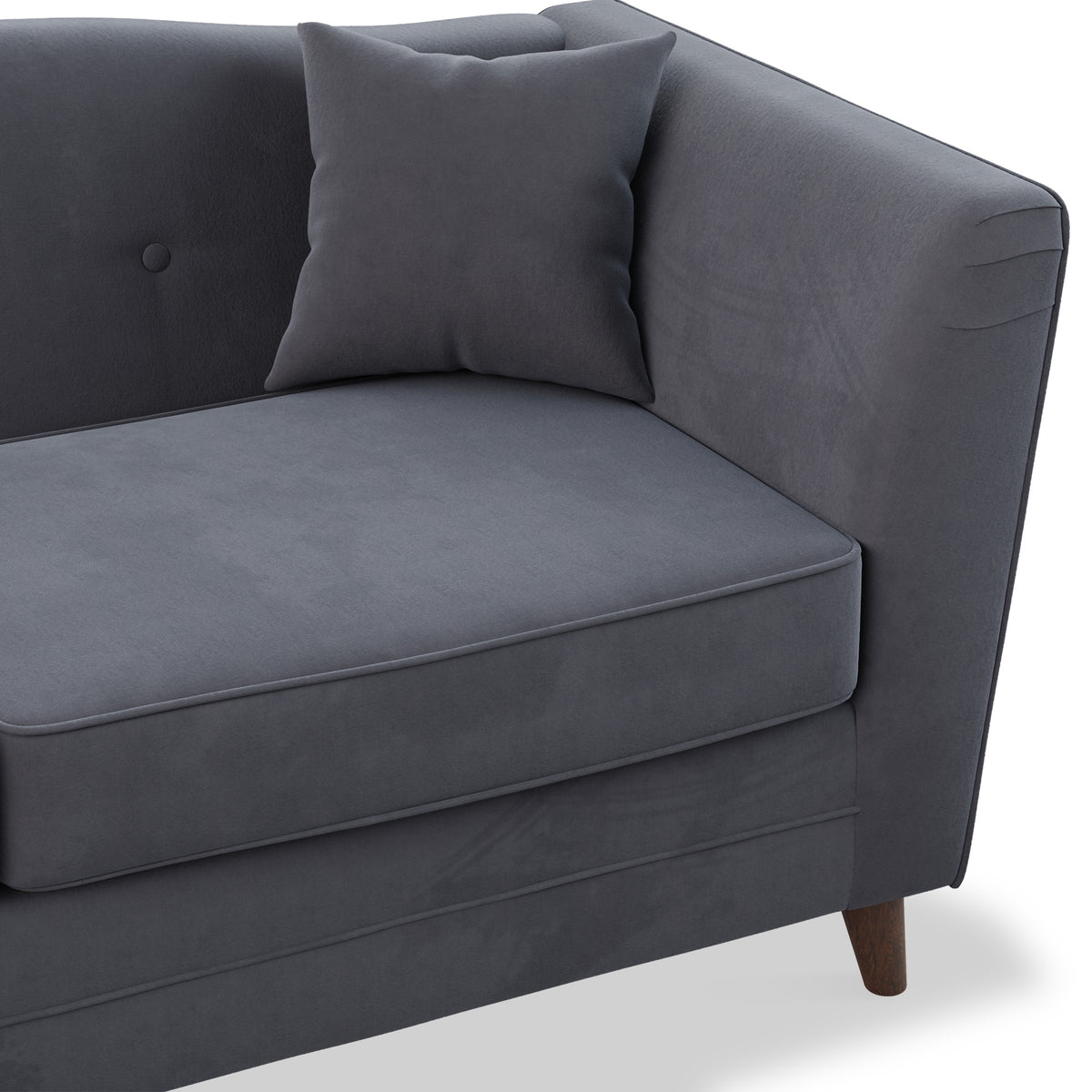 Pippa Steel Grey Plush Velvet 3 Seater Sofa