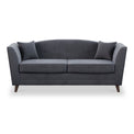 Pippa Steel Grey Plush Velvet 3 Seater Couch