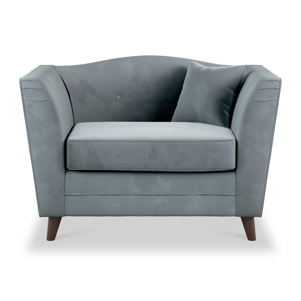 Pippa Airforce Blue Plush Velvet Snuggler Living Room Chair