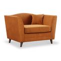 Pippa Burnt Orange Plush Velvet Snuggler Armchair from Roseland Furniture