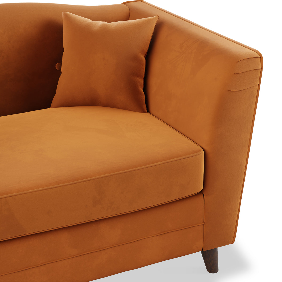 Pippa Burnt Orange Plush Velvet Snuggler Armchair