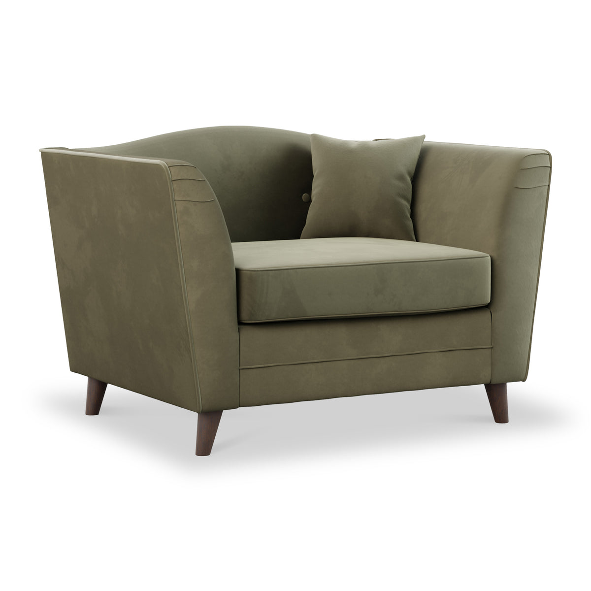Pippa Fern Green Plush Velvet Snuggler Armchair from Roseland Furniture