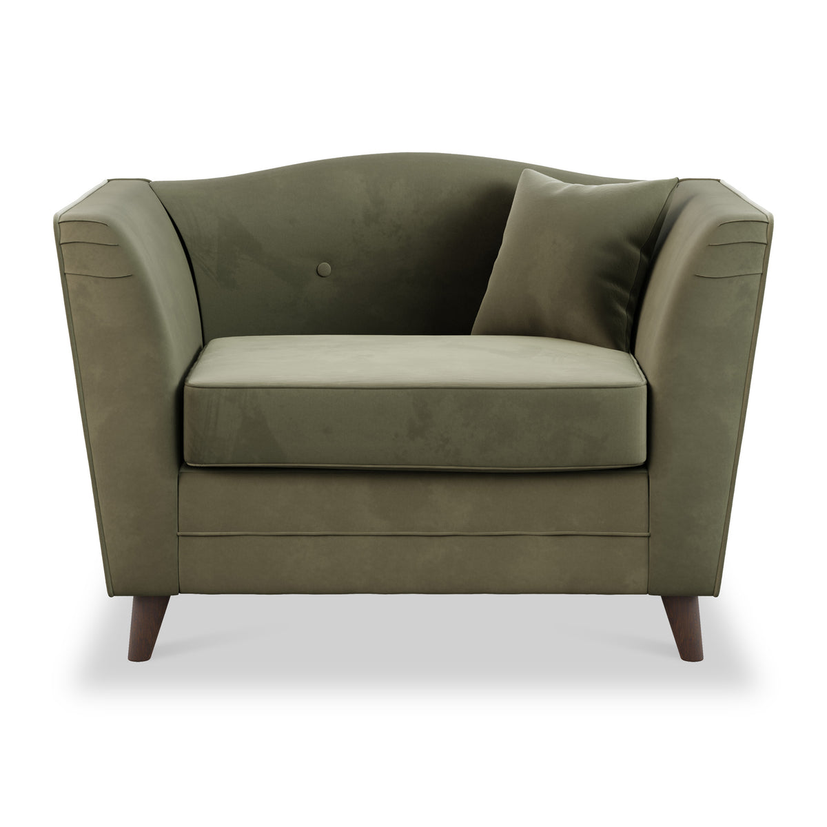 Pippa Fern Green Plush Velvet Snuggler Living Room Chair