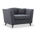 Pippa Steel Grey Plush Velvet Snuggler Armchair from Roseland Furniture