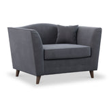Pippa Steel Grey Plush Velvet Snuggler Armchair from Roseland Furniture