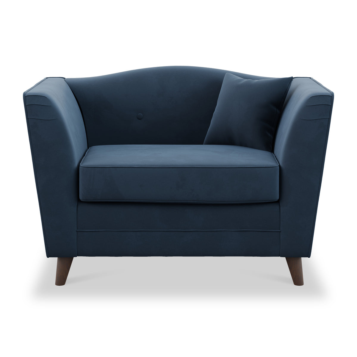 Pippa Teal Blue Plush Velvet Snuggler Living Room Chair