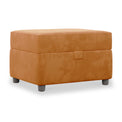 Pippa Burnt Orange Velvet Small Storage Footstool from Roseland furniture